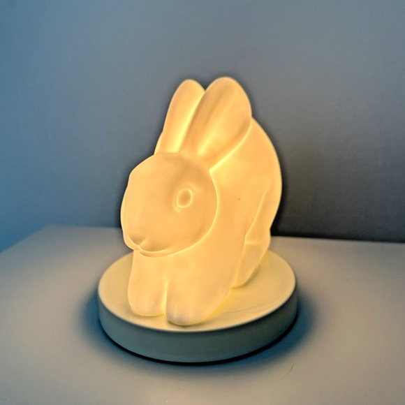 Pottery Barn Kids Glowing Bunny Lamp Night Light ~ White Ceramic ~ Easter Spring - Picture 1 of 12